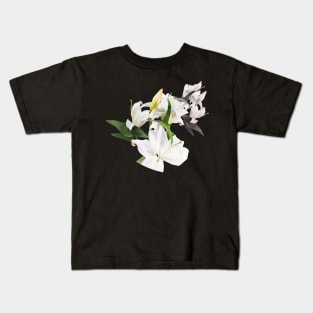 Tropical White Flowers Kids T-Shirt